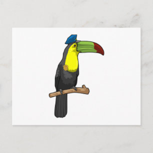 Toucan als Polizeibeamte Postkarte