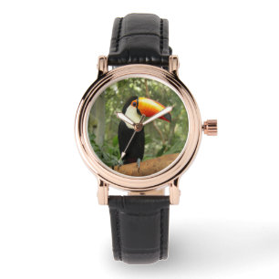 Toucan am Baumzweig Armbanduhr