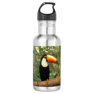 Toucan am Baumzweig Edelstahlflasche