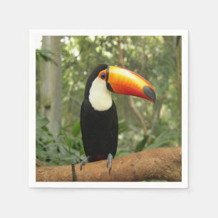 Toucan am Baumzweig Serviette
