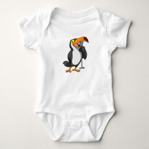 Toucan bei Musik mit Mikrofon Baby Strampler