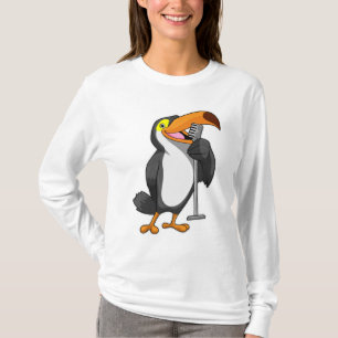 Toucan bei Musik mit Mikrofon T-Shirt