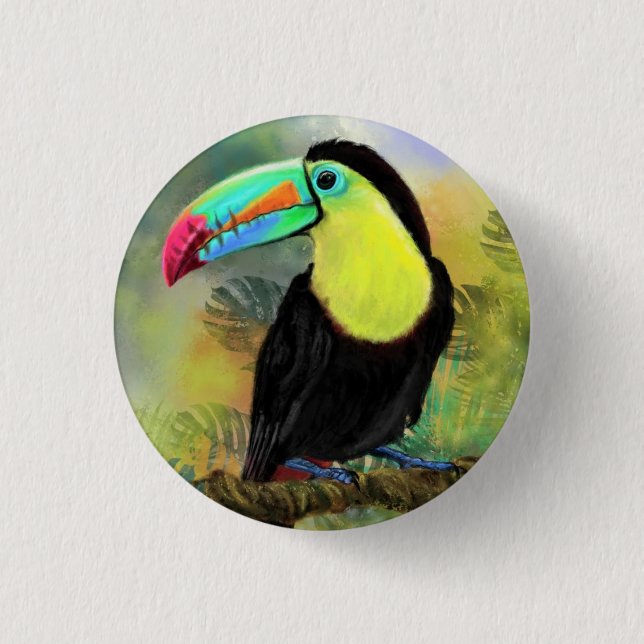 Toucan Bird Button Exotic Tropical Toco (Vorderseite)