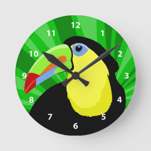 Toucan Bird Clocks Runde Wanduhr