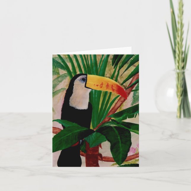 Toucan Bird Exotic Jungle Art Note Card Karte (Vorderseite)