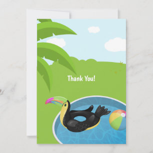 Toucan Bird Floatie Pool Geburtstag Dankeskarte