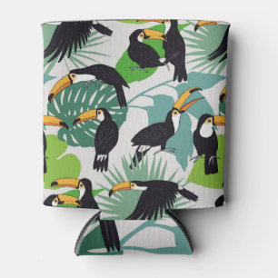 Toucan Bird: Palm Blätter Pattern Dosenkühler