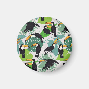 Toucan Bird: Palm Blätter Pattern Magnet