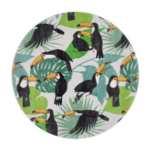 Toucan Bird: Palm Blätter Pattern Schneidebrett