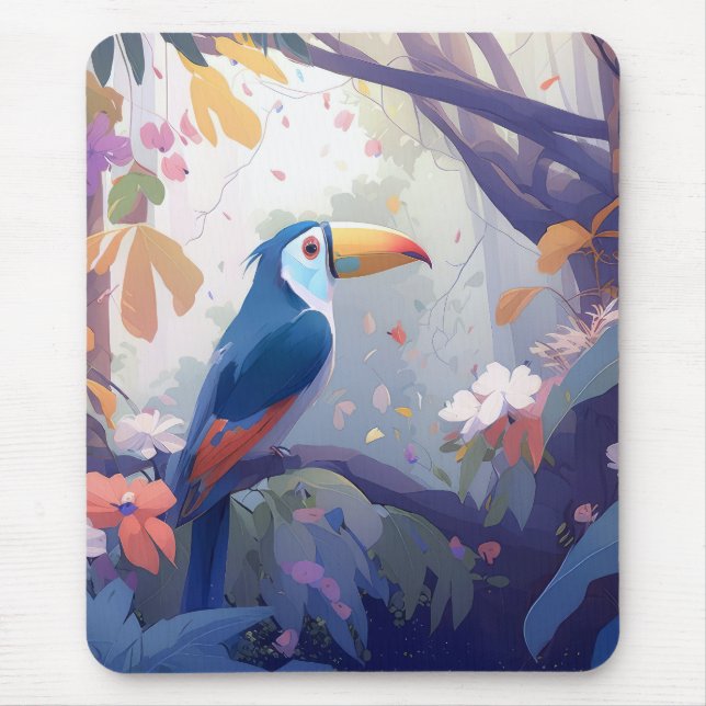 Toucan Bird Portrait Animal Painting Wildlife Free Mousepad (Vorne)