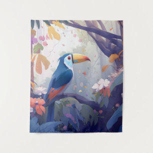 Toucan Bird Portrait Animal Painting Wildlife Free Wandteppich