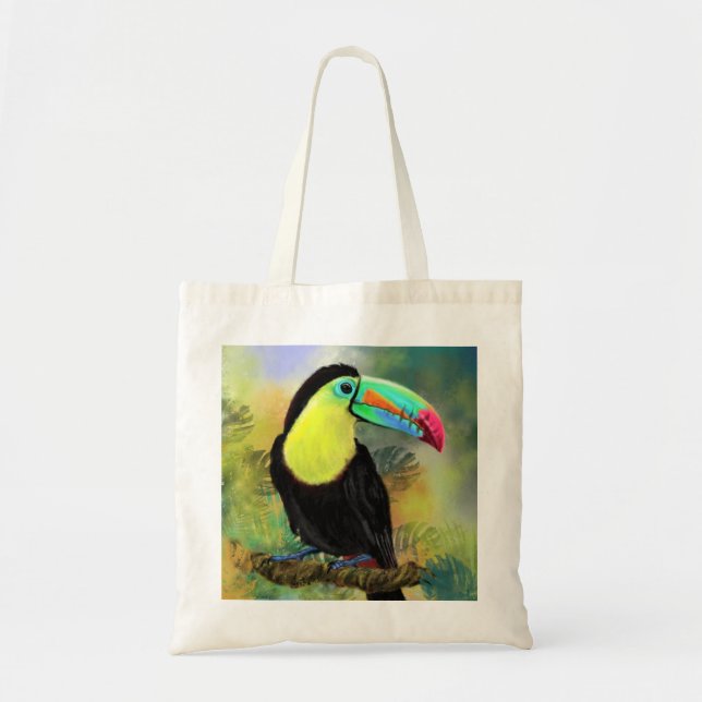Toucan Bird Tote Bag Farbenfrohe Toco - Malerei Tragetasche (Vorne)