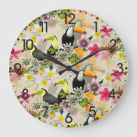 Toucan Birds, Passion Blume, Plumeria Tropical L