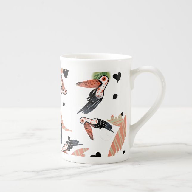 Toucan Birds Summer Tropical Greenerity Art Prozellantasse (Rechts)