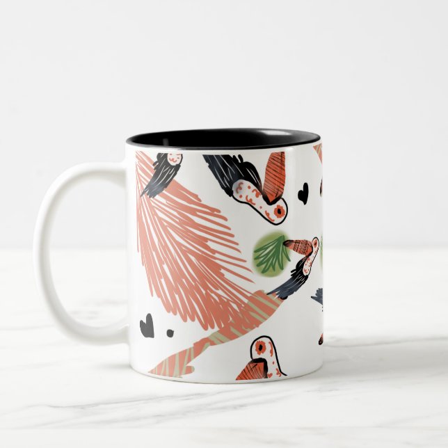 Toucan Birds Summer Tropical Greenerity Art Zweifarbige Tasse (Links)