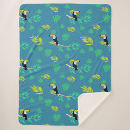 Toucan Blue und Green Tropenwald Sherpadecke