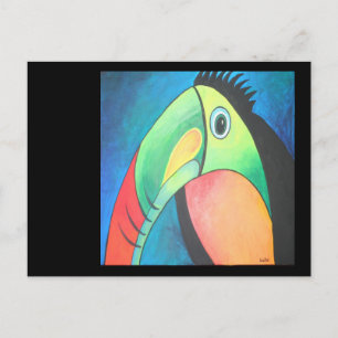 Toucan Childlike Cartoon Painting Postkarte