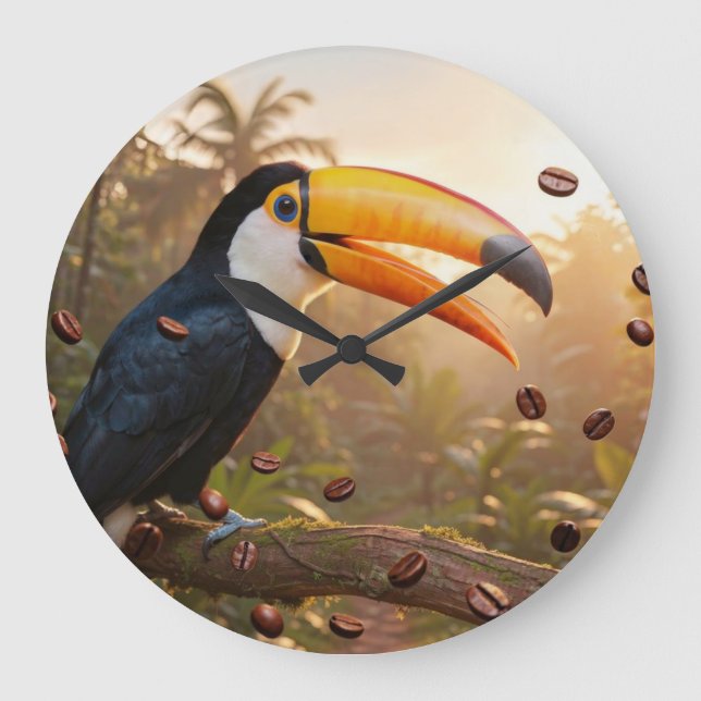 TOUCAN - COFFEE KÖNIGIN GROßE WANDUHR (Vorderseite)
