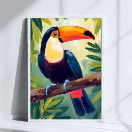 Toucan Colorful Tropical Bird Wasserfarbe Poster
