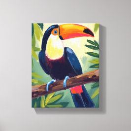Toucan Colorful Tropical Bird Watercolor Leinwanddruck