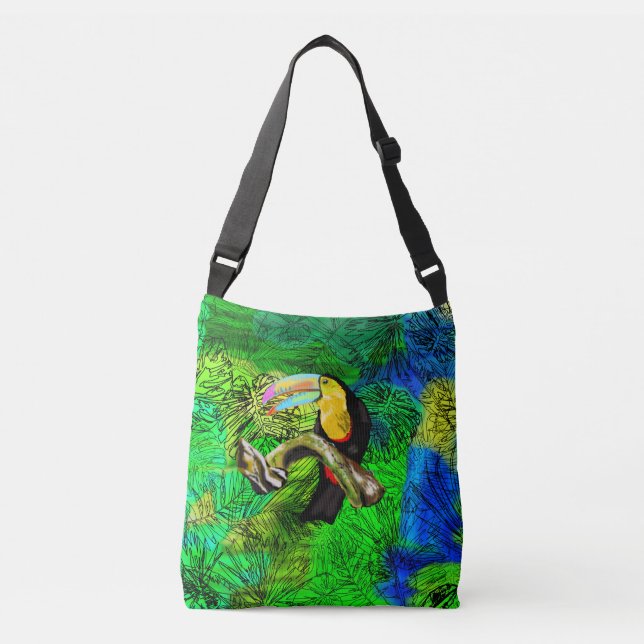 Toucan Crossbody Bag Toco Bird Tragetaschen Mit Langen Trägern (Vorderseite)