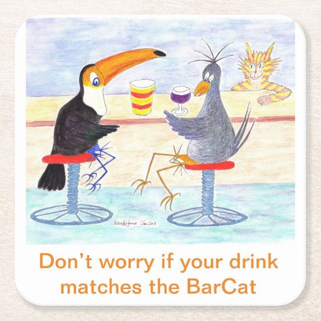 Toucan & Crow Beer Mat Rechteckiger Pappuntersetzer (Vorderseite)