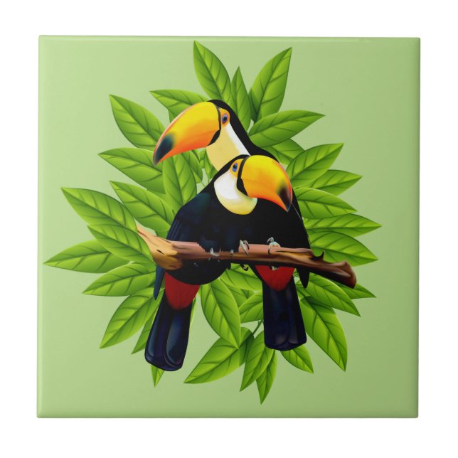 Toucan Duo-Grün Fliese (Vorderseite)