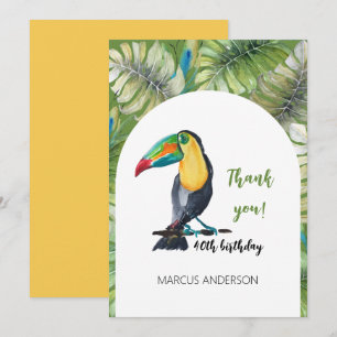 Toucan Exotic Watercolor Illustration Dankeskarte