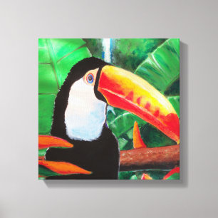 Toucan exotischer Tier-Vogel eingewickelte Leinwanddruck
