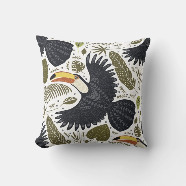Toucan Family Throw Kissen (Vorderseite)