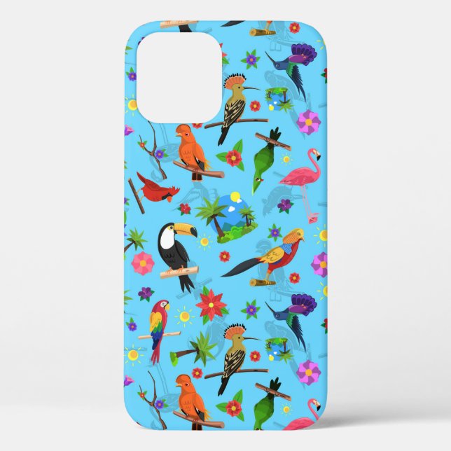 Toucan Flamingo und Arara nahtlose Vogelmuster Case-Mate iPhone Hülle (Rückseite)