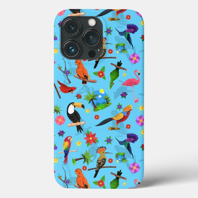 Toucan Flamingo und Arara nahtlose Vogelmuster Case-Mate iPhone Hülle (Rückseite)