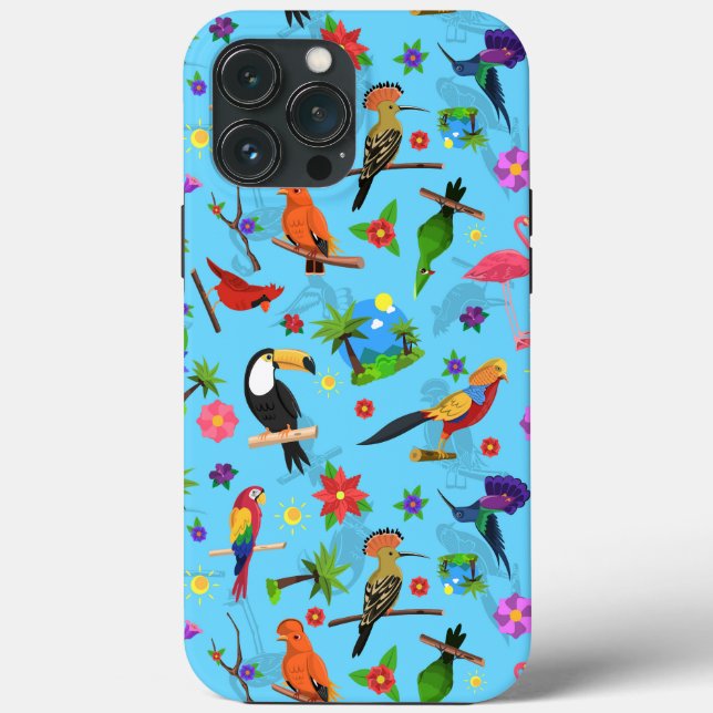 Toucan Flamingo und Arara nahtlose Vogelmuster Case-Mate iPhone Hülle (Rückseite)