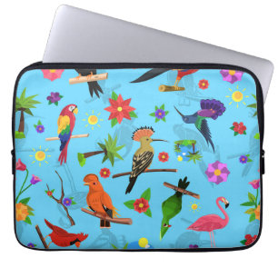 Toucan Flamingo und Arara nahtlose Vogelmuster Laptopschutzhülle