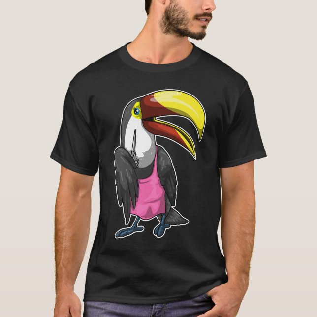 Toucan Friseur Schere T-Shirt (Vorderseite)