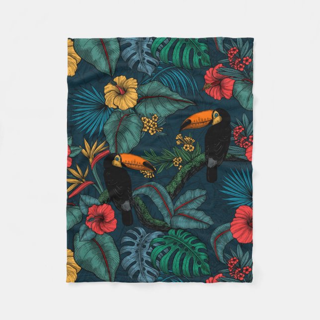 Toucan garden 2 fleecedecke (Vorderseite)