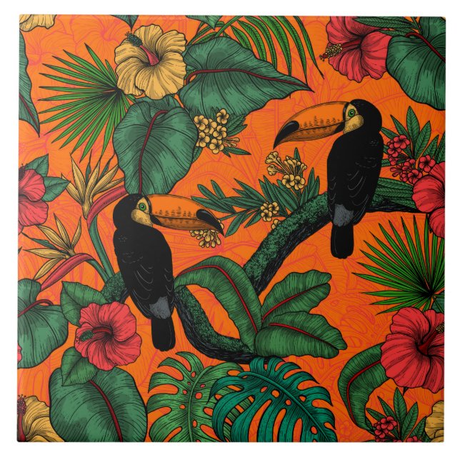 Toucan Garden Fliese (Vorderseite)