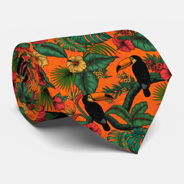 Toucan Garden Krawatte (Gerollt)