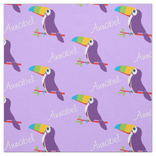 Toucan grafische Vogelkunst genannt lila Gewebe Stoff