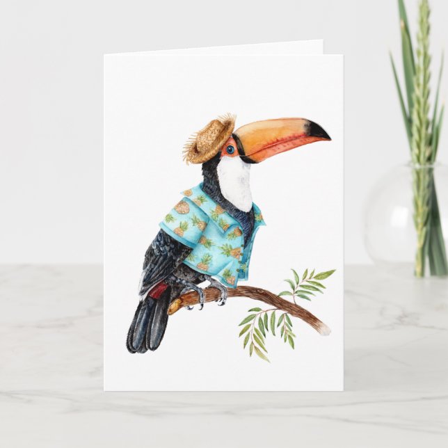 Toucan im hawaiianischen Shirt Karte (Vorderseite)