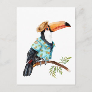 Toucan im hawaiianischen Shirt Postkarte