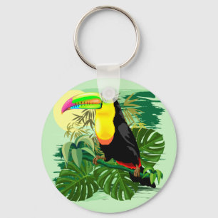 Toucan in grünem Amazonas-Gebiet Regenwald Schlüsselanhänger