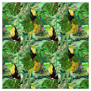 Toucan in grünem Amazonas-Gebiet Regenwald Stoff
