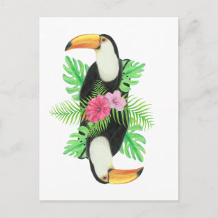 Toucan in tropischen Blätter Postkarte