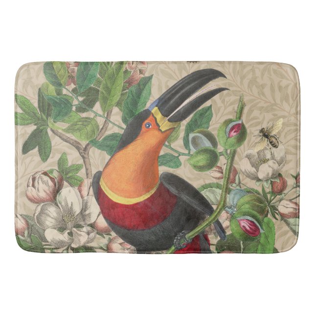 Toucan Jungle Tropical Bird Beautiful Antique Badematte (Vorderseite)