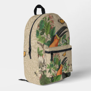 Toucan Jungle Tropical Bird Beautiful Antique Bedruckter Rucksack