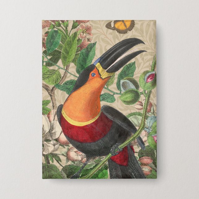 Toucan Jungle Tropical Bird Beautiful Antique Button (Vorderseite)