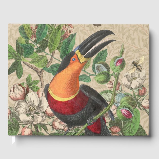 Toucan Jungle Tropical Bird Beautiful Antique Gästebuch (Vorderseite)