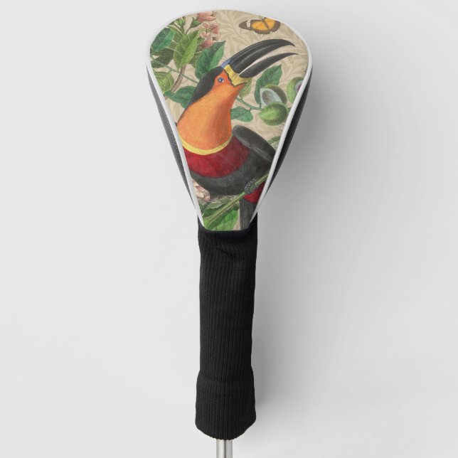 Toucan Jungle Tropical Bird Beautiful Antique Golf Headcover (Vorderseite)