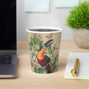 Toucan Jungle Tropical Bird Beautiful Antique Pappbecher